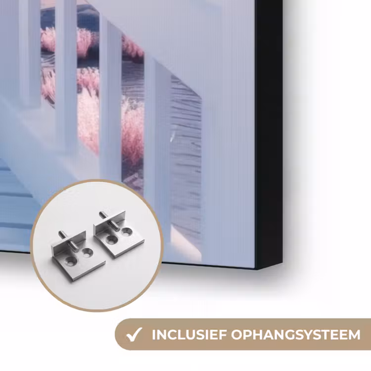 Brug - Kersenbomen - Wit Textielframe zwart klein -USP_ophangsysteemNL