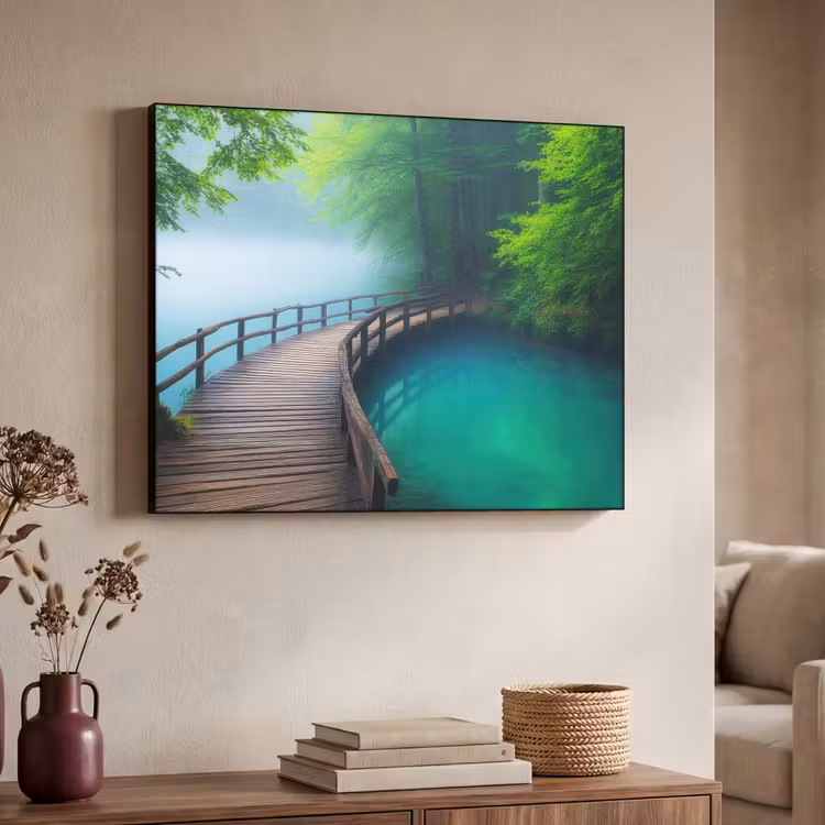 Brug - Water - Rivier - Bos Textielframe - compleet frame klein -sfeer3