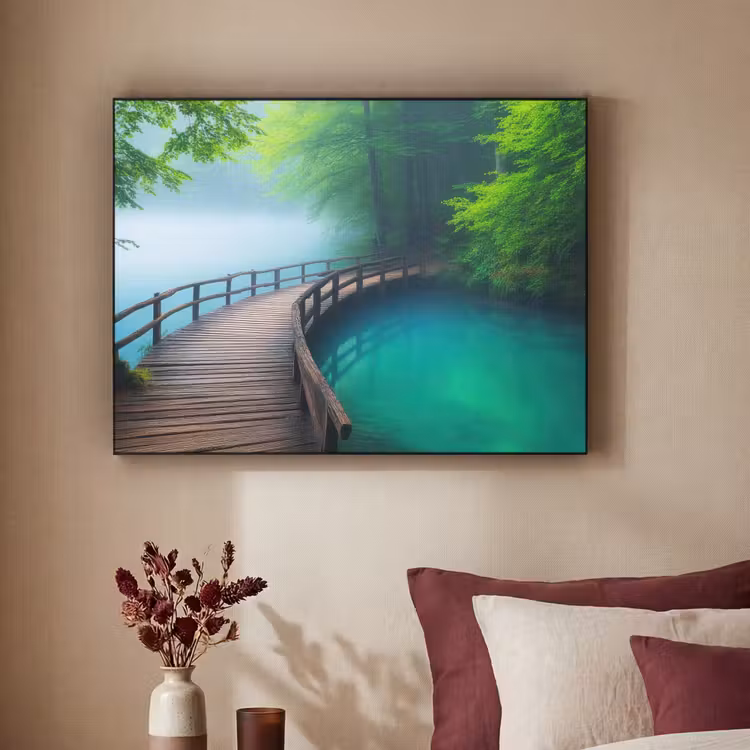 Brug - Water - Rivier - Bos Textielframe - compleet frame klein -sfeer1