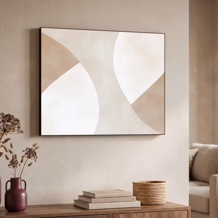 Bruin - Japandi - Abstract Textielframe zwart klein -sfeer3
