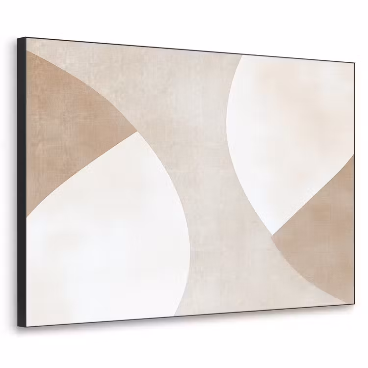 Bruin - Japandi - Abstract Textielframe zwart klein -3d
