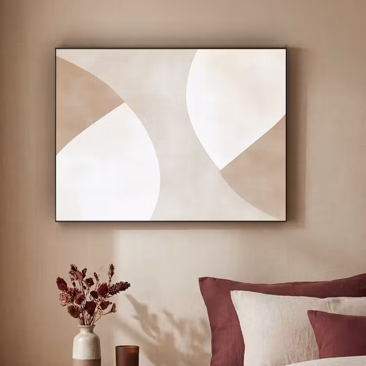 Bruin - Japandi - Abstract Textielframe - compleet frame klein -sfeer1