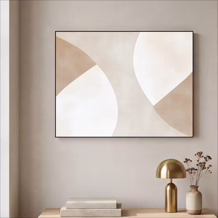 Bruin - Japandi - Abstract Textielframe - compleet frame klein -sfeer2