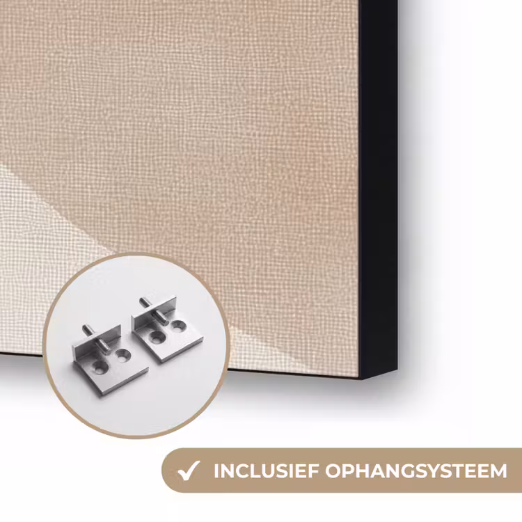 Bruin - Japandi - Abstract Textielframe zwart klein -USP_ophangsysteemNL