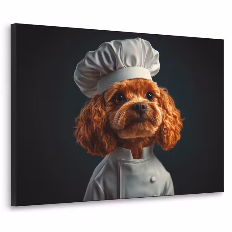 Bruin - Kok - Hondje Textielframe - compleet frame klein -3d