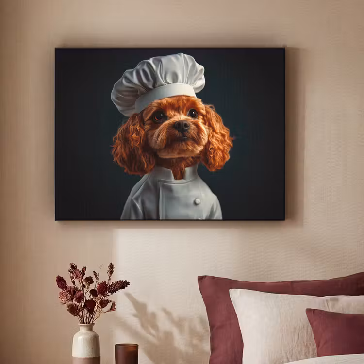 Bruin - Kok - Hondje Textielframe - compleet frame klein -sfeer1