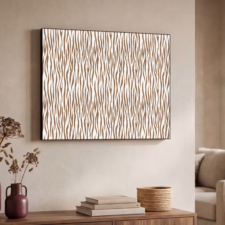 Bruin - Patroon - Zebra Textielframe zwart klein 947 -sfeer3