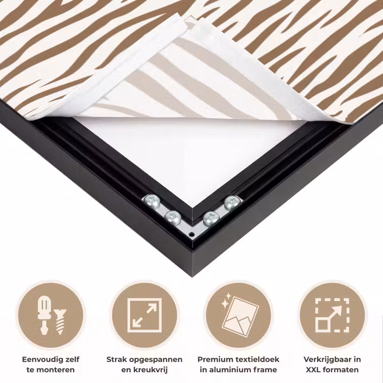 Bruin - Patroon - Zebra Textielframe zwart klein 947 -USP_feed_closeupNL