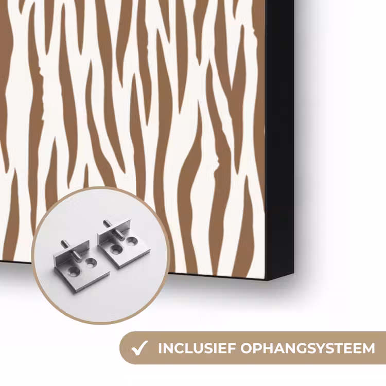 Bruin - Patroon - Zebra Textielframe zwart klein 947 -USP_ophangsysteemNL