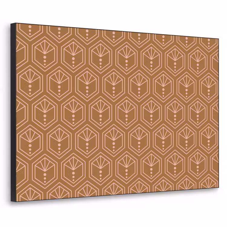 Bruin - Roze - Geometrisch - Patroon Textielframe - compleet frame klein 947 -3d