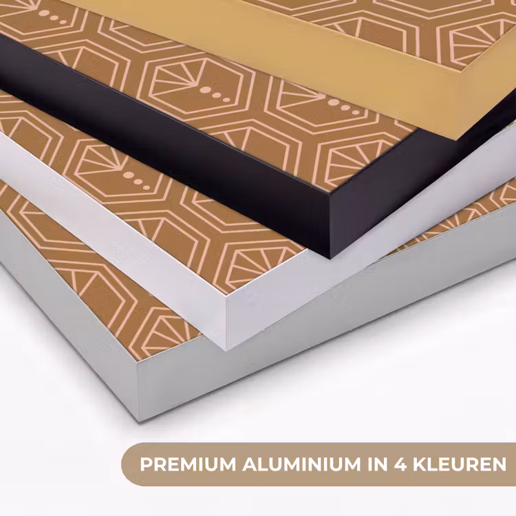 Bruin - Roze - Geometrisch - Patroon Textielframe zwart klein 947 -USP_kleurenNL