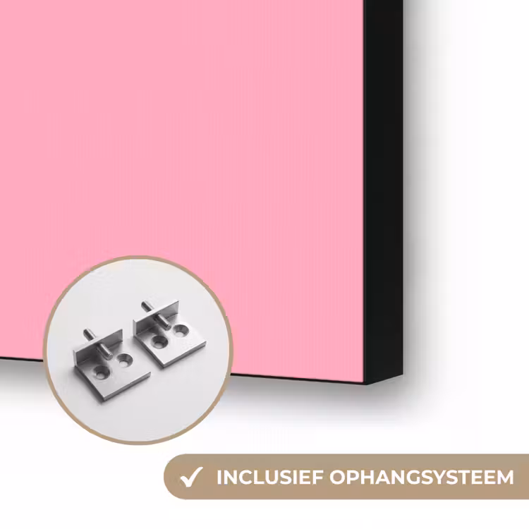 Bubblegum - Pink - Roze Textielframe zwart klein 947 -USP_ophangsysteemNL