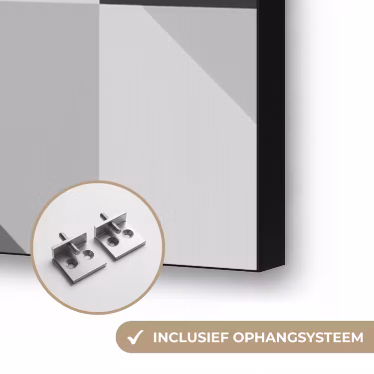 Buldog - Zwart - Abstract - Vlakken Textielframe zwart klein -USP_ophangsysteemNL