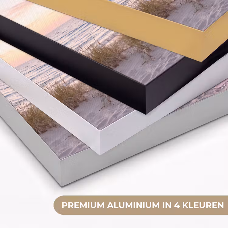 Busje - Strand - Surfplank - Zomer - Roze Textielframe zwart klein -USP_kleurenNL