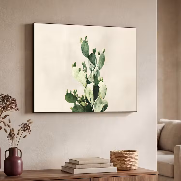 Cactus - Groen - Minimalistisch Textielframe - compleet frame klein -sfeer3