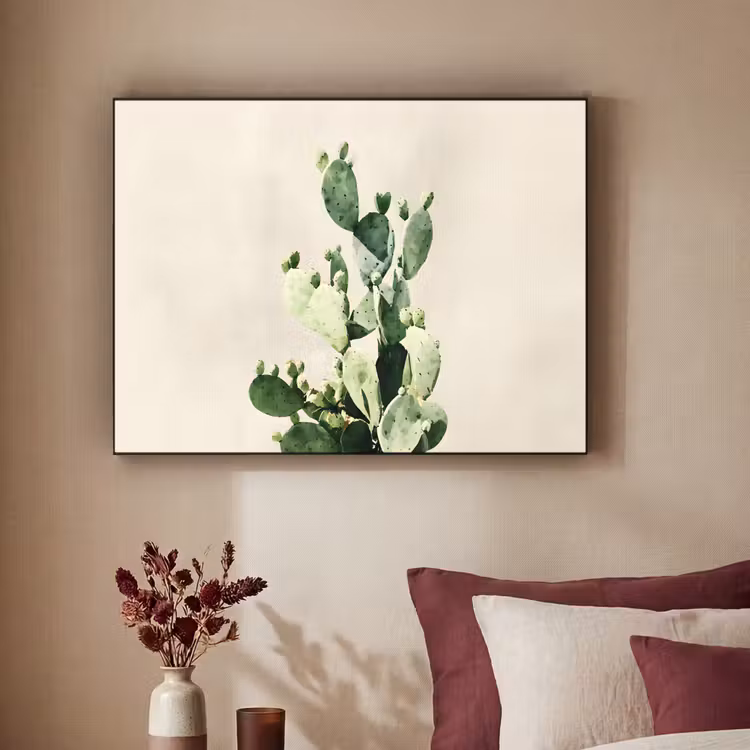 Cactus - Groen - Minimalistisch Textielframe - compleet frame klein -sfeer1