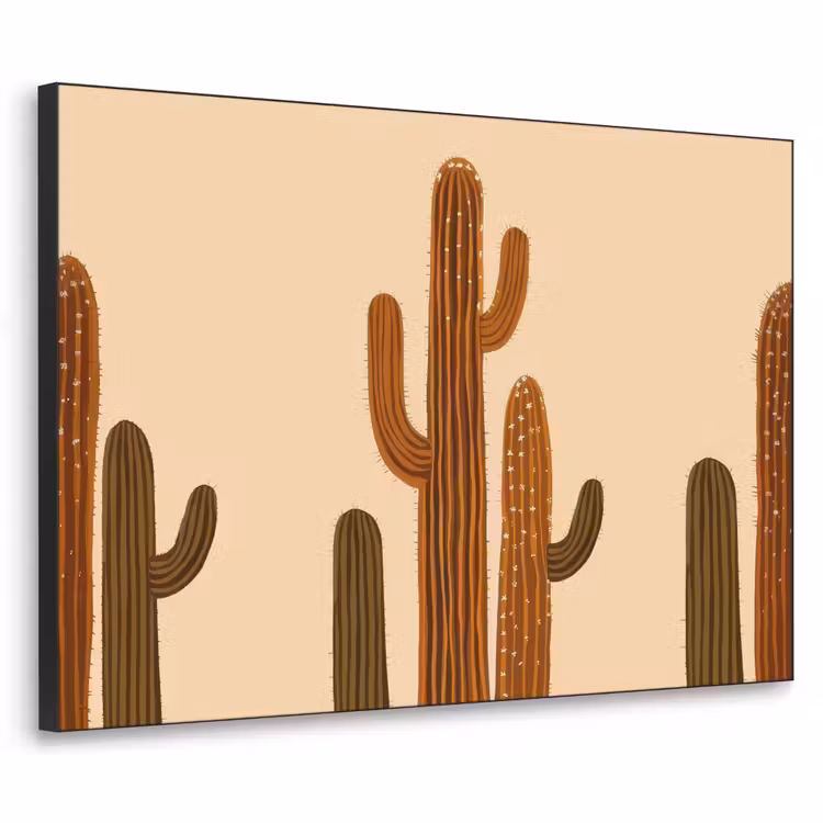 Cactus - Woestijn - Zand - Bruin Textielframe - compleet frame klein -3d