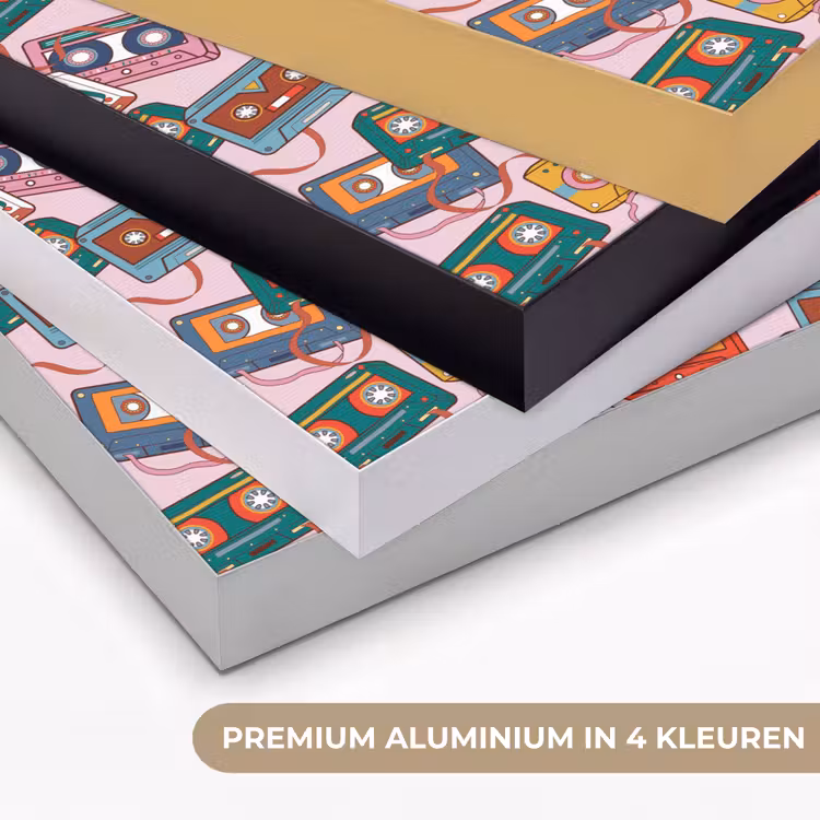 Cassette - Patroon - Roze Textielframe zwart klein 947 -USP_kleurenNL
