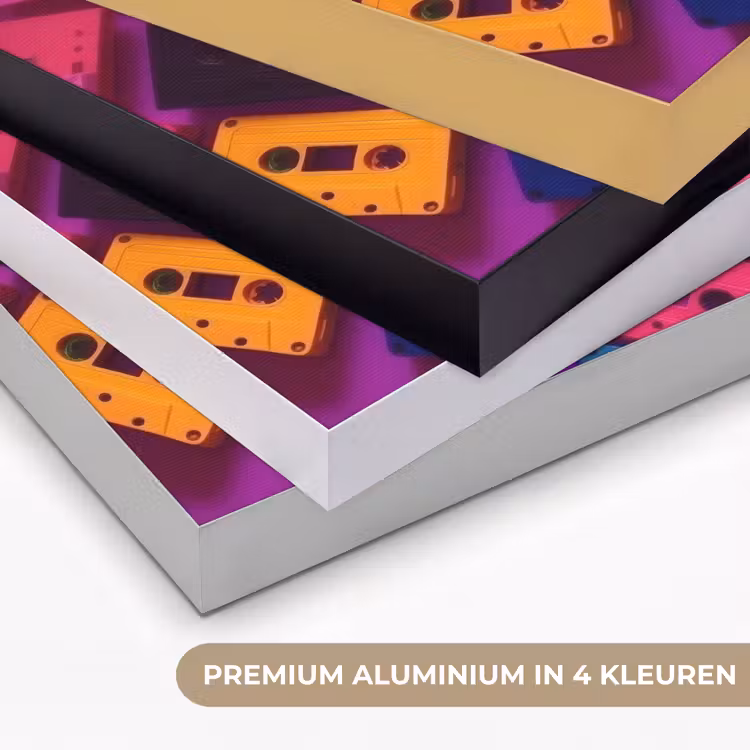Cassetteband - Kleurrijk - Energiek Textielframe zwart klein -USP_kleurenNL