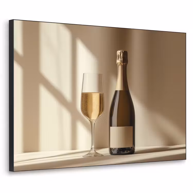Champagne - Beige - Schaduw - Bubbels Textielframe - compleet frame klein -3d
