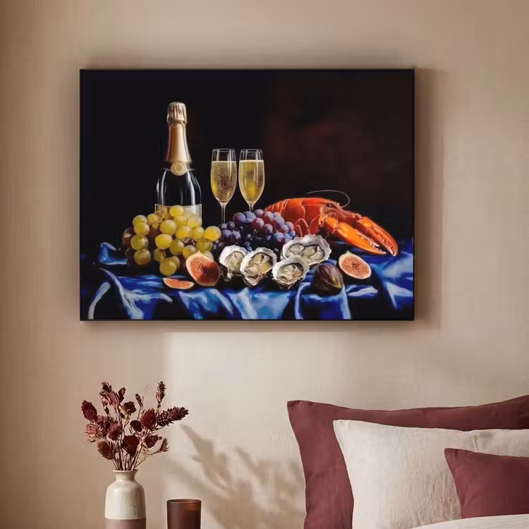 Champagne - Luxe - Oesters Textielframe - compleet frame klein -sfeer1