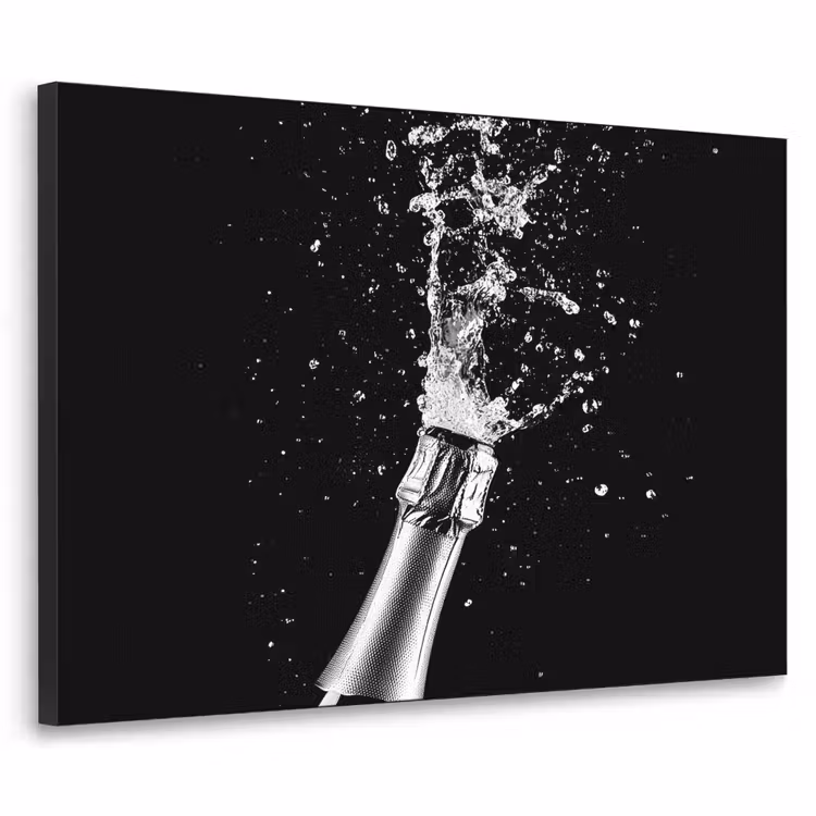 Champagne - Zwart - Spetters - Popping Textielframe - compleet frame klein -3d