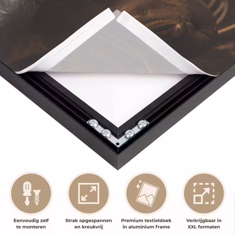 Chimpansee - Stoel - Pak - Bruin Textielframe zwart klein -USP_feed_closeupNL