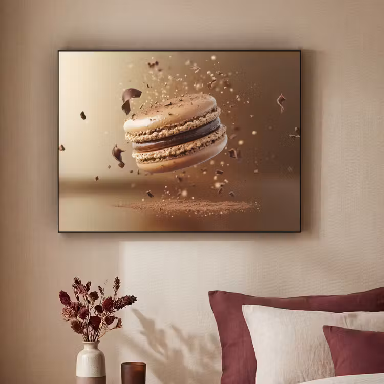 Chocolade - Macarons - Eten - Snoep Textielframe - compleet frame klein -sfeer1