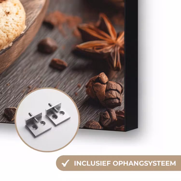 Chocolademelk - Mok - Winter - Kerst - Gezelligheid Textielframe zwart klein -USP_ophangsysteemNL