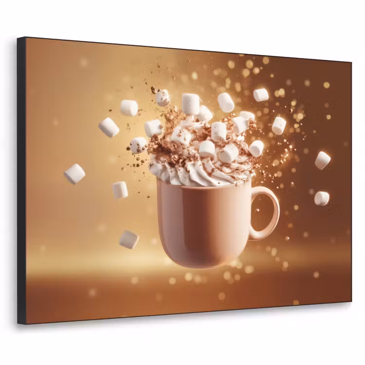 Chocomelk - Drinken - Warm - Bruin Textielframe - compleet frame klein -3d