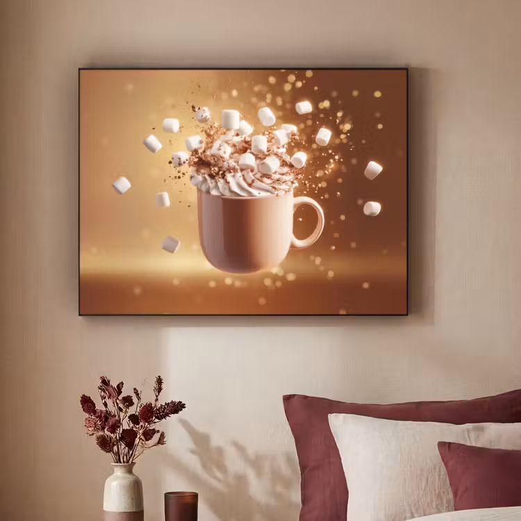 Chocomelk - Drinken - Warm - Bruin Textielframe - compleet frame klein -sfeer1
