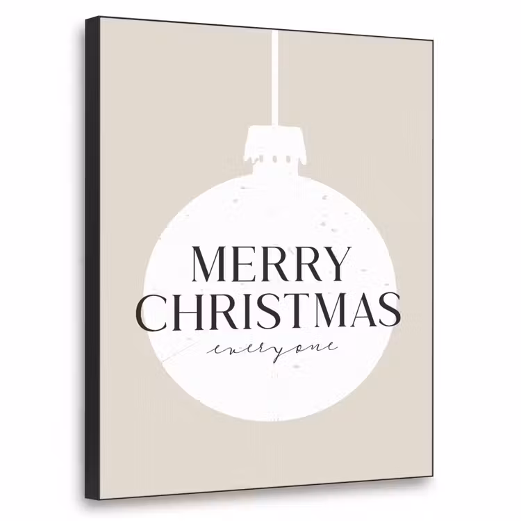 Christmas - Kerstballen - Japandi - Witte kerstballen Textielframe - compleet frame klein -3d