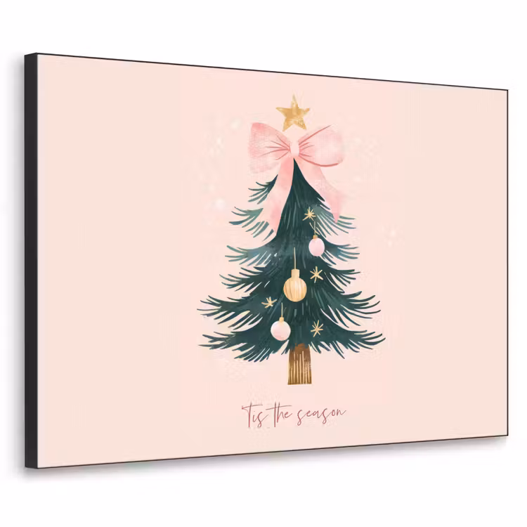 Christmas Season - Kerst - Kerstboom - Roze Textielframe - compleet frame klein -3d