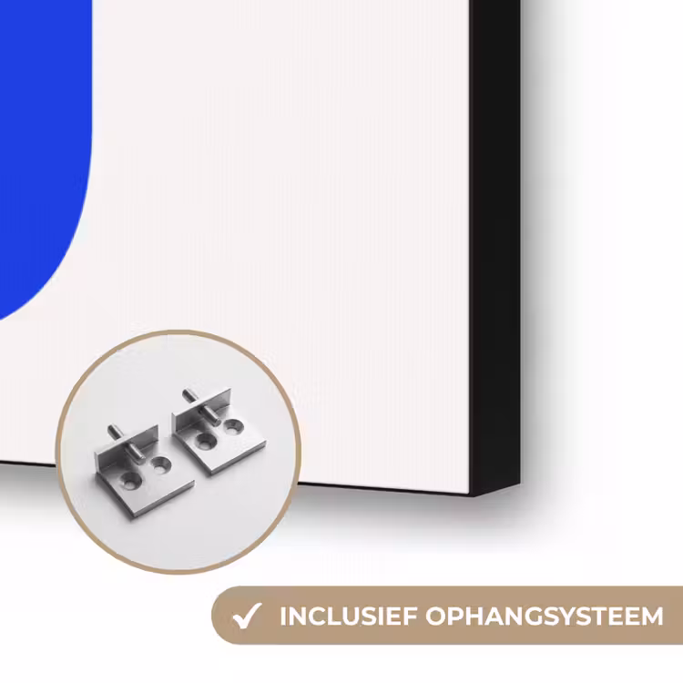 Ciao - Hoofdletters - Blauw - Minimalistisch Textielframe zwart klein -USP_ophangsysteemNL