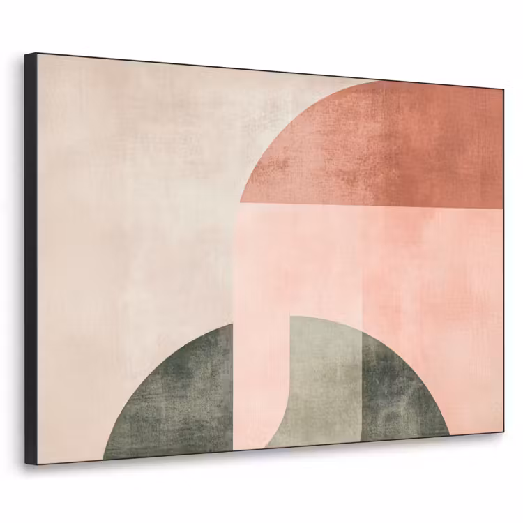 Cirkel - Abstract - Roze Textielframe - compleet frame klein -3d
