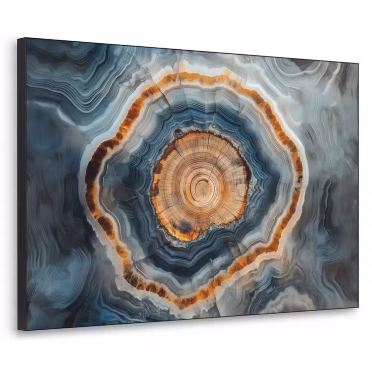 Cirkel - Ringen - Steen - Tinten Textielframe zwart klein -3d