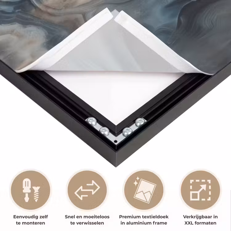 Cirkel - Ringen - Steen - Tinten Textielframe zwart klein -USP_closeupNL