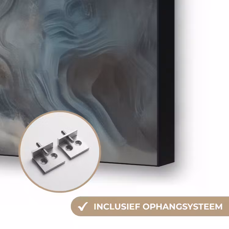 Cirkel - Ringen - Steen - Tinten Textielframe zwart klein -USP_ophangsysteemNL
