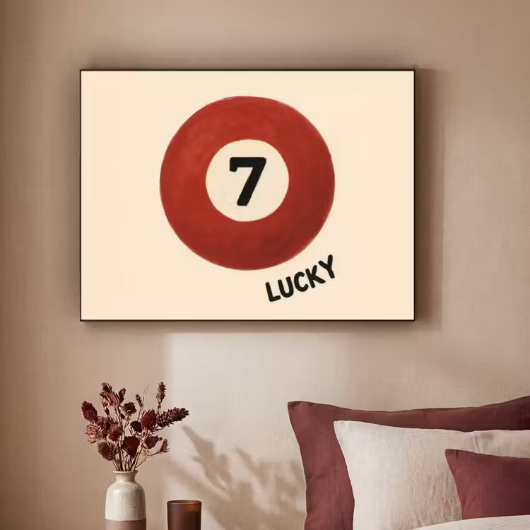 Cirkel - Zeven - Lucky - Rood Textielframe - compleet frame klein -sfeer1