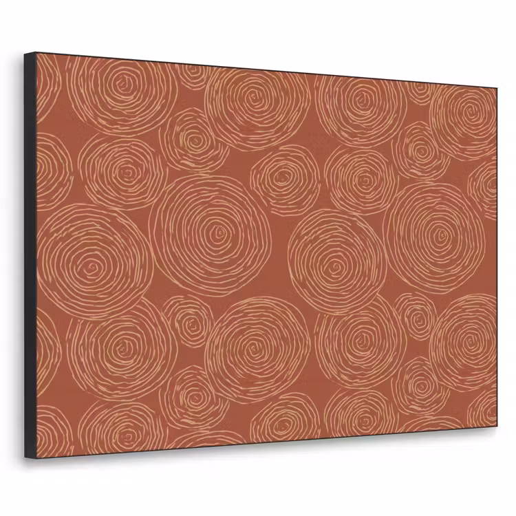 Cirkels - Abstract - Artistiek - Terracotta Textielframe zwart klein 947 -3d