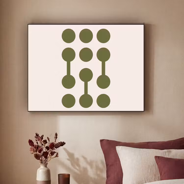 Cirkels - Geometrisch - Abstract - Modern - Groen Textielframe zwart klein -sfeer1