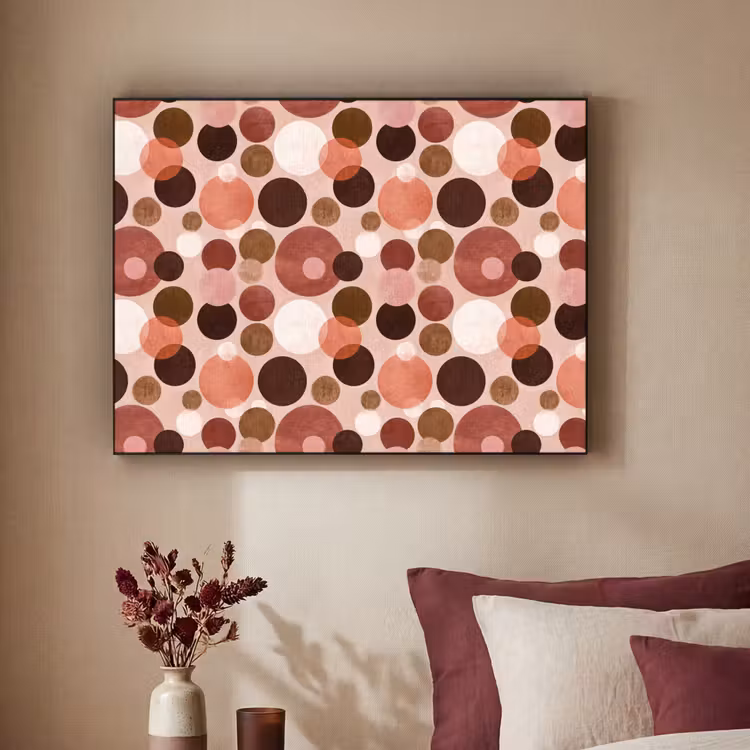 Cirkels - Modern - Kleurrijk Textielframe zwart klein 947 -sfeer1