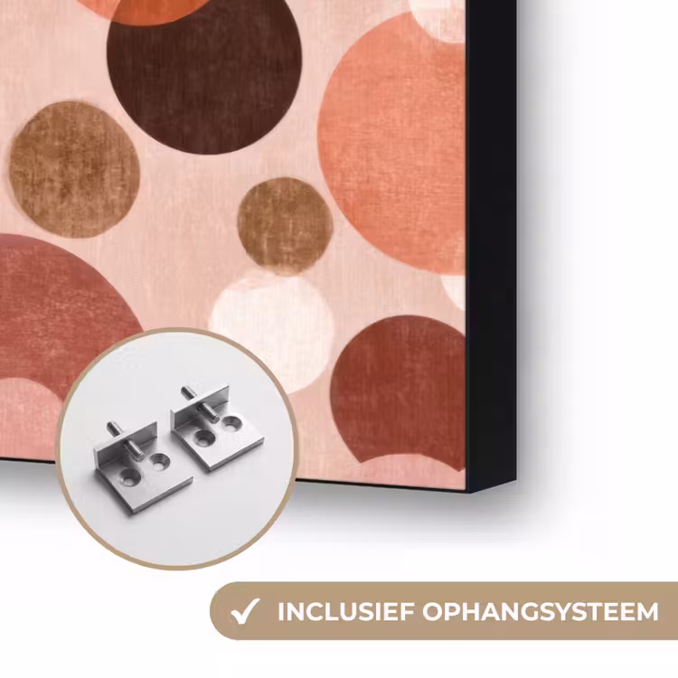 Cirkels - Modern - Kleurrijk Textielframe zwart klein 947 -USP_ophangsysteemNL