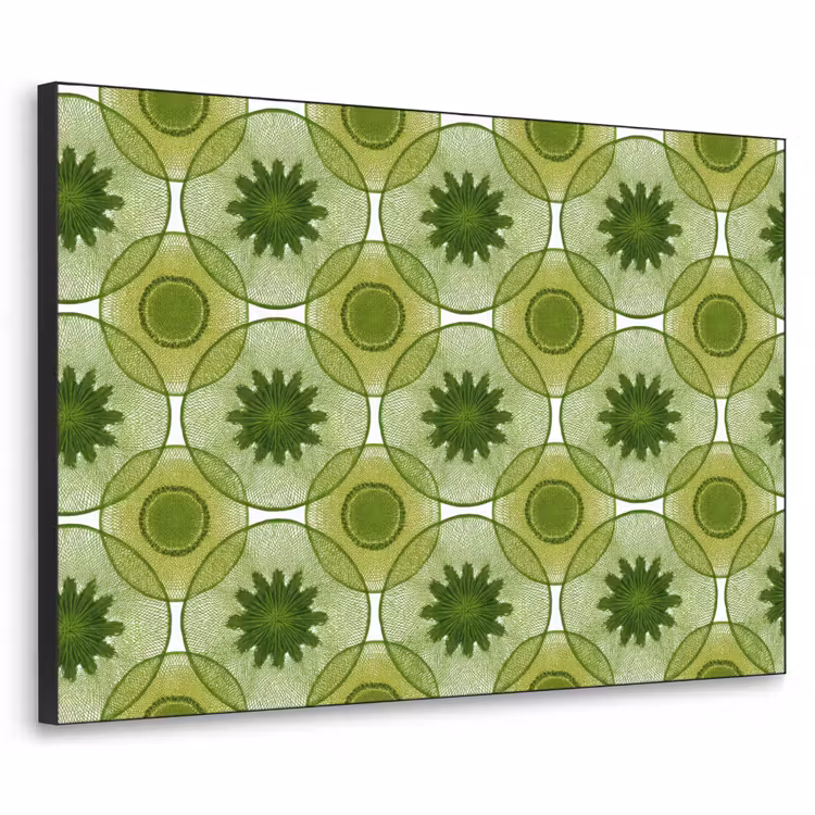 Cirkels - Patroon - Groen Textielframe zwart klein 947 -3d