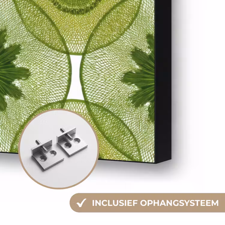 Cirkels - Patroon - Groen Textielframe zwart klein 947 -USP_ophangsysteemNL