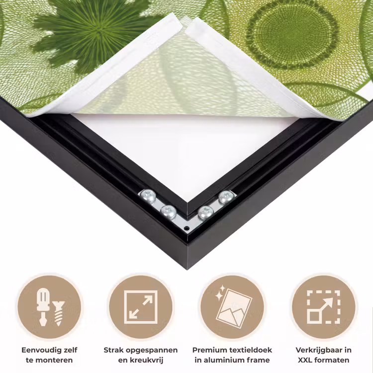 Cirkels - Patroon - Groen Textielframe zwart klein 947 -USP_feed_closeupNL