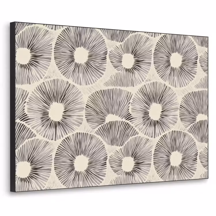 Cirkels - Patroon - Zwart Textielframe zwart klein 947 -3d