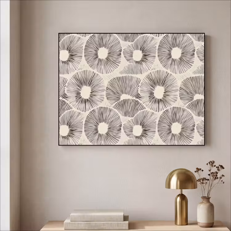 Cirkels - Patroon - Zwart Textielframe zwart klein 947 -sfeer2