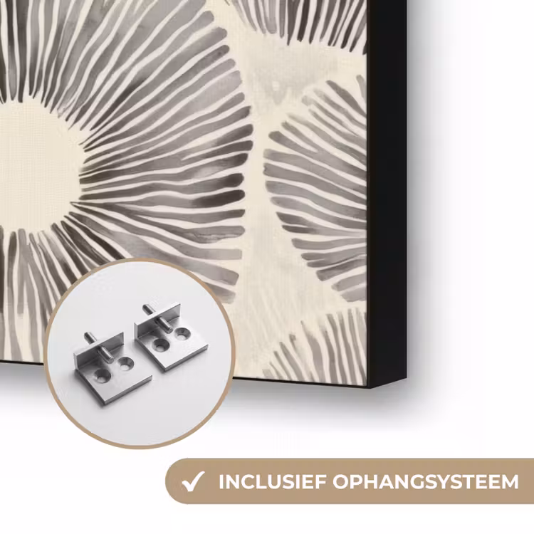 Cirkels - Patroon - Zwart Textielframe zwart klein 947 -USP_ophangsysteemNL