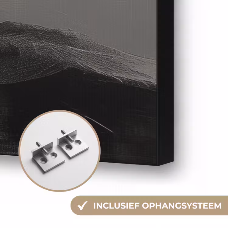 Cirkels - Schaduw - Abstract Textielframe zwart klein -USP_ophangsysteemNL